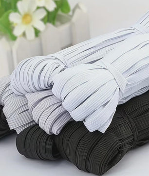 Elastisch Band Naaien - Plat Elastiek voor Kleding, Taillebanden & DIY Projecten (Wit & Zwart)