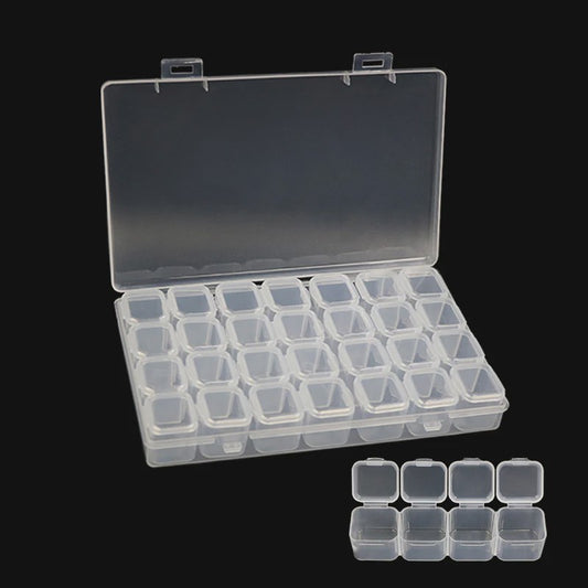 28 Vaks Transparante Opbergdoos met Verwijderbare Compartimenten - Ideaal voor Medicijnen, Sieraden & Nail Art