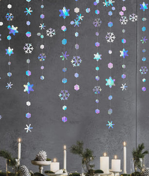 Iridescent Sneeuwvlok Slirngen - 4/8/12/16 Meter Decoratie voor Feestjes
