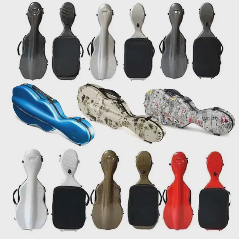Carbon Fiber Vioolkoffer met Afneembare Tas - Dubbele Draagband & Slot