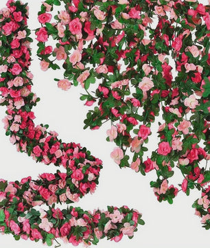 250cm Kunst Rozen Slir met Bladeren - Decoratieve Slir voor Bruiloft, Huis & Tuin