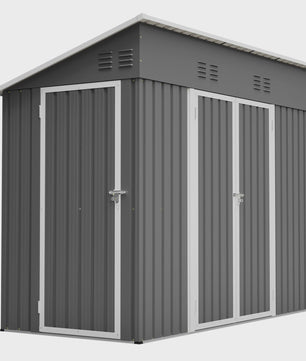 Mega Metalen Tuinhuis 4x8m - Ruim Stalen Tuinmagazijn met Dubbele Deuren, Weerbestendig