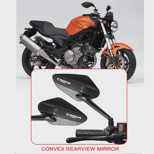 Set van 2 Motor Achteruitkijkspiegels - Anti-tril, Groothoek, Convexe Spiegels voor Cagiva