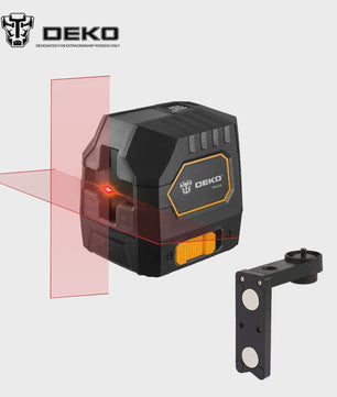 DEKO DKLL02G/R Zelfnivellerende Kruislijnlaser met Rode Laser en Verstelbare Klem