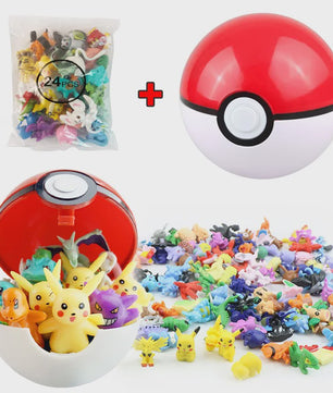 Set van 24 Pokemon Figuren - Diverse Stijlen, 2-3cm - Pikachu, Pokeball & Meer - Leuk Cadeau
