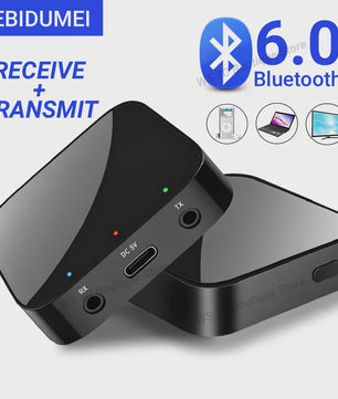 Bluetooth 6.0 Audio Ontvanger & Zender - Draadloze AUX Adapter voor Auto, PC, TV