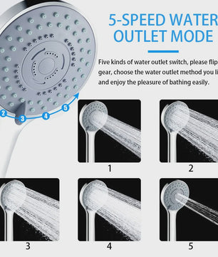 Handdouche met 5 standen - Luxe SPA Douche-ervaring en Waterbesparing