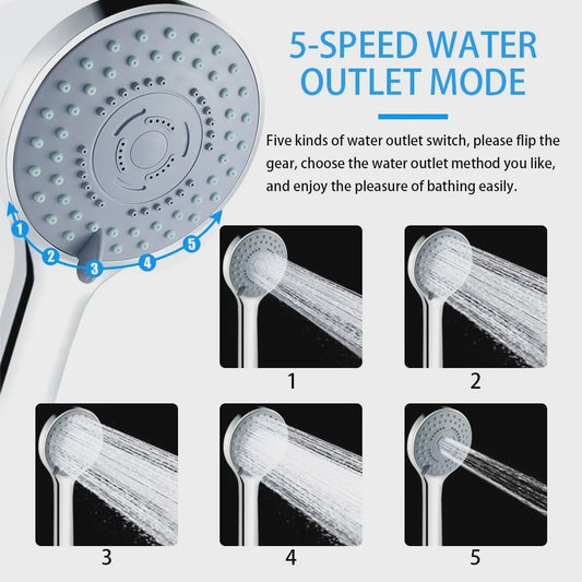 Handdouche met 5 standen - Luxe SPA Douche-ervaring en Waterbesparing