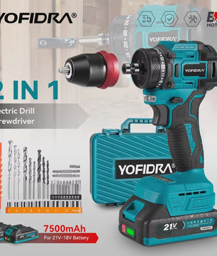 YOFIDRA 21V Brushless Accuboormachine - 10mm Klopboorfunctie, 24 Versnellingen
