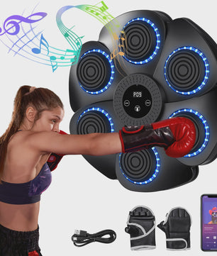 Slimme Muzikale Bokstrainer - Wandmontage Fitnessapparaat met LED Targets