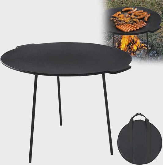 Gietijzeren BBQ Grillplaat met Onderstel - Diameter 45 cm