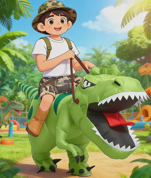 Opblaasbaar T-Rex Kostuum - Draak Rijden Dinosaurussen Outfit voor Kinderen