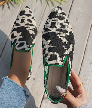 Dames Loafers met Puntige Neus - Luipaardprint & Gemengde Kleuren - Comfortabele Platte Schoenen