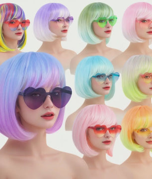 Stijlvolle Gradient Bob Pruik met Pony - Synthetisch Haar voor Cosplay & Feest