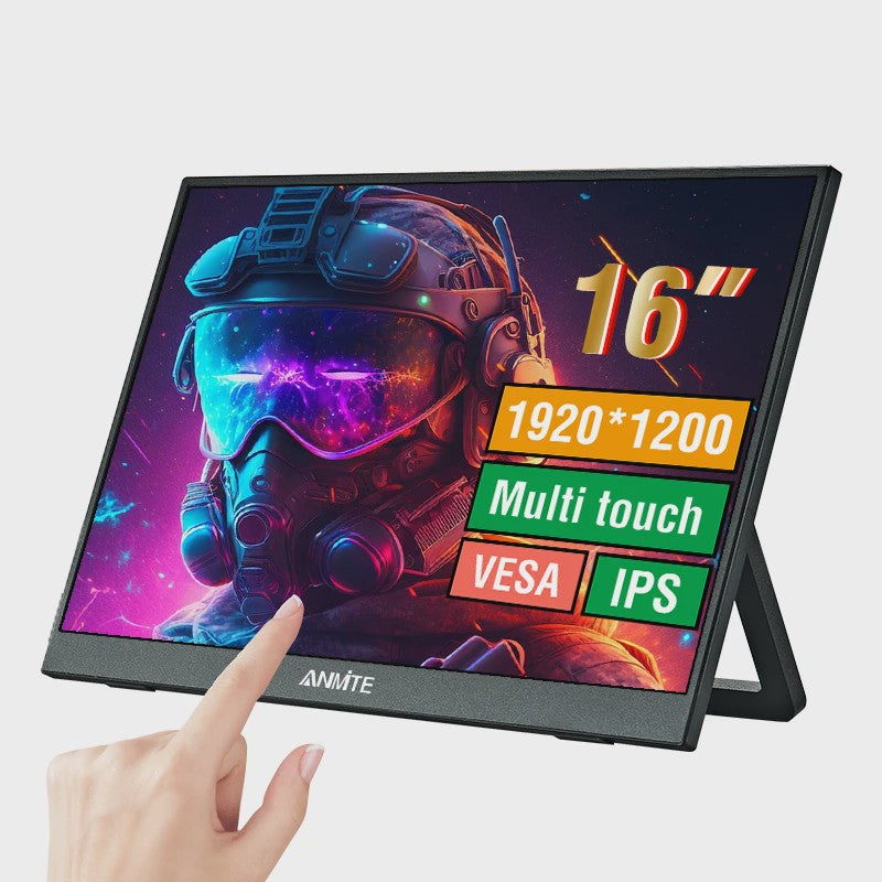 16-inch Draagbare Monitor met Touchscreen Optie, 1200P HDR IPS, Type-C & HDMI - Ideaal voor Gaming en Productiviteit