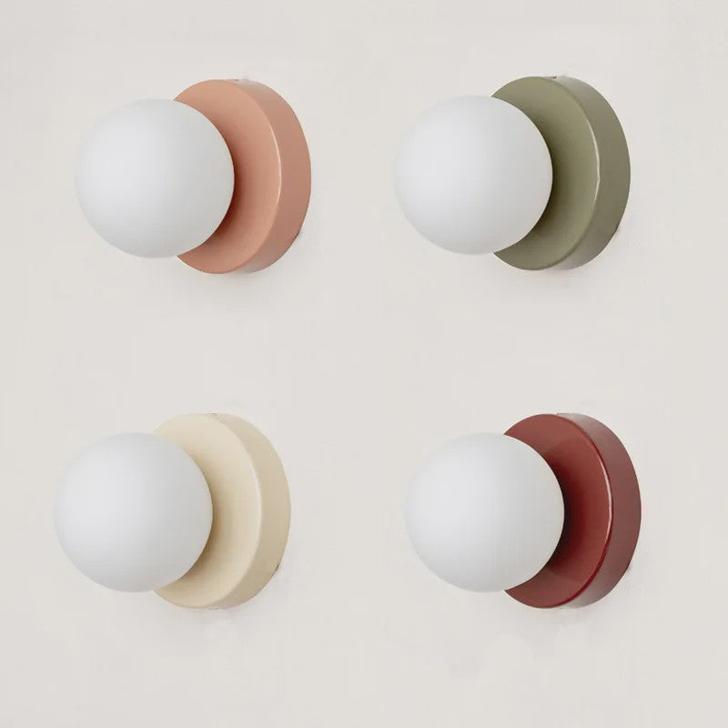 Moderne Macaron LED Wandlamp - Mini Glazen Sconce voor Slaapkamer, Hal & Balkon