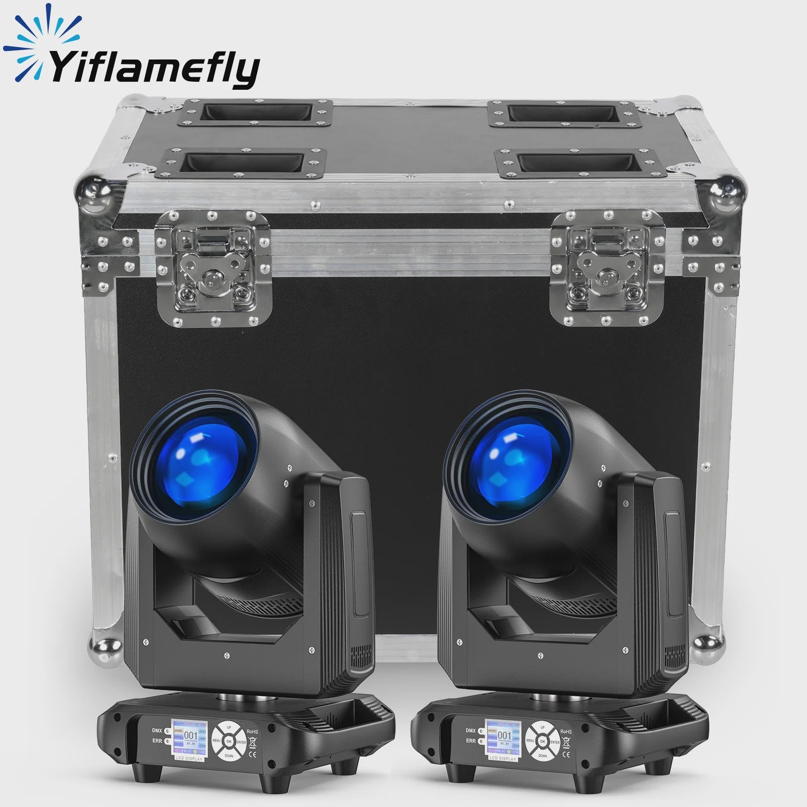 2x 200W Moving Head DJ Verlichting Set met Flightcase - Gobo Beam Stage Lights