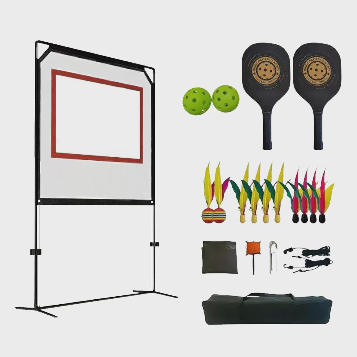 Complete Badminton Set met Net, Palen, Rackets en Shuttles - Buitenplezier voor Iedereen