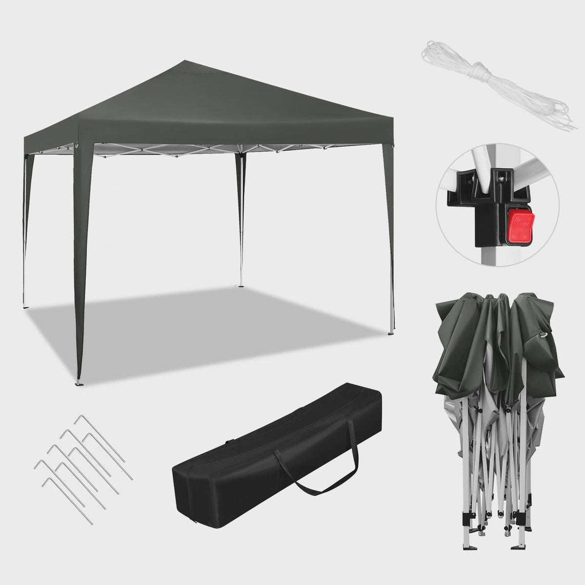 WOLTU Pop-Up Pagodetent 3x3m - Waterdicht & UV-beschermend - Partytent, Tuinpaviljoen, Feesttent