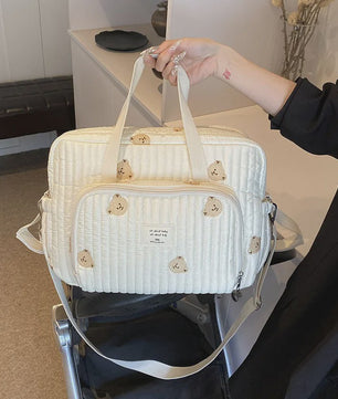 Grote Mommy Bag Baby Organizer - Stijlvolle Luiertas met Borduurwerk voor Moeder & Kind