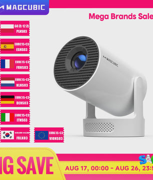 Magcubic HY300 Pro+ Draagbare Projector: 8000 Lumens, Android 14, WiFi 6, 8K Support