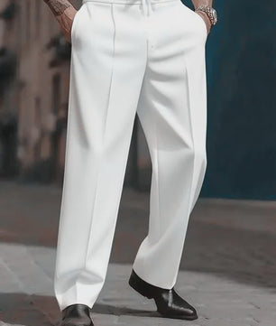 Herfst & Lente Heren Casual Broek met Koord - Losse Pasvorm Rechte Pijp