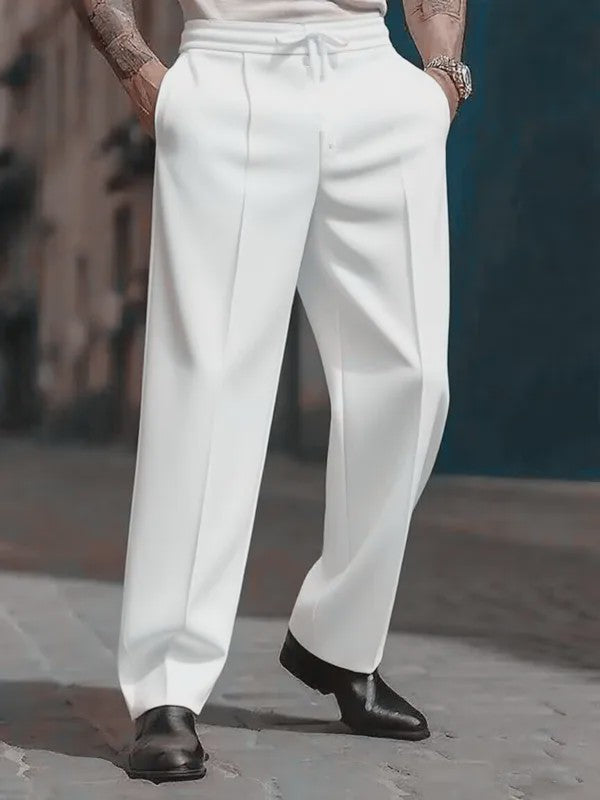 Herfst & Lente Heren Casual Broek met Koord - Losse Pasvorm Rechte Pijp
