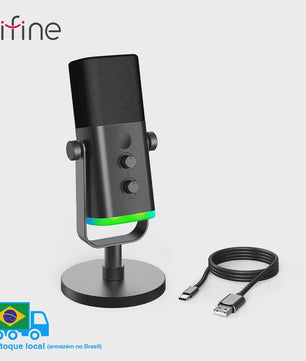 FIFINE AM8 Dynamische Microfoon: USB/XLR, RGB, Mute & Koptelefoonaansluiting voor Gaming, Streaming & Opnames