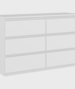 Moderne Commode met 6 Lades - Stijlvolle Slaapkamer Opbergkast (120x39x75 cm)