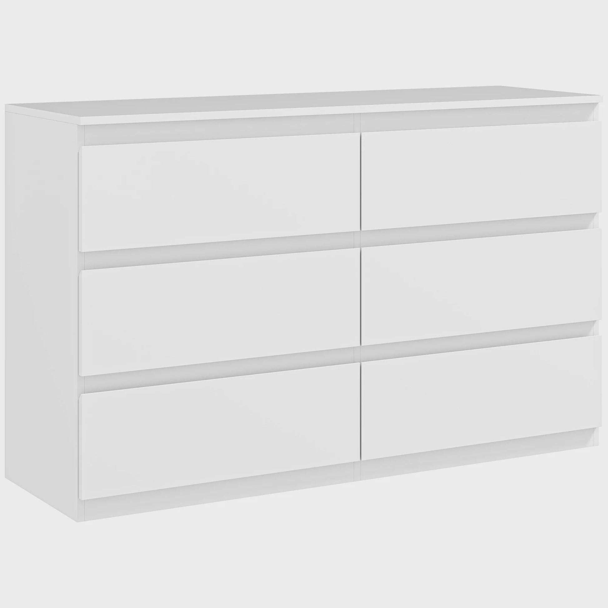 Moderne Commode met 6 Lades - Stijlvolle Slaapkamer Opbergkast (120x39x75 cm)