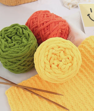 Chenille Garen 100g/bol - Super Zacht Dik Wol Garen voor Handbreien, DIY Sjaals & Projecten