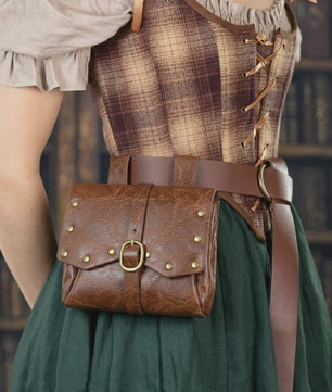 Middeleeuwse Leren Buiktas - Steampunk & Viking Stijl Portemonnee voor Cosplay