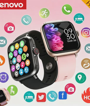 Lenovo Smartwatch 1.83'' - Waterdicht, Fitness Tracker, Bellen & Gezondheidsmonitor (iOS/Android)