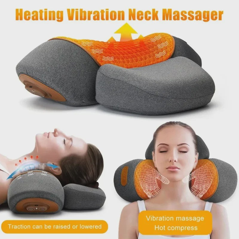 Elektrisch Nekmassagekussen met Warmte & Vibratie – Cervicale Ontspanning