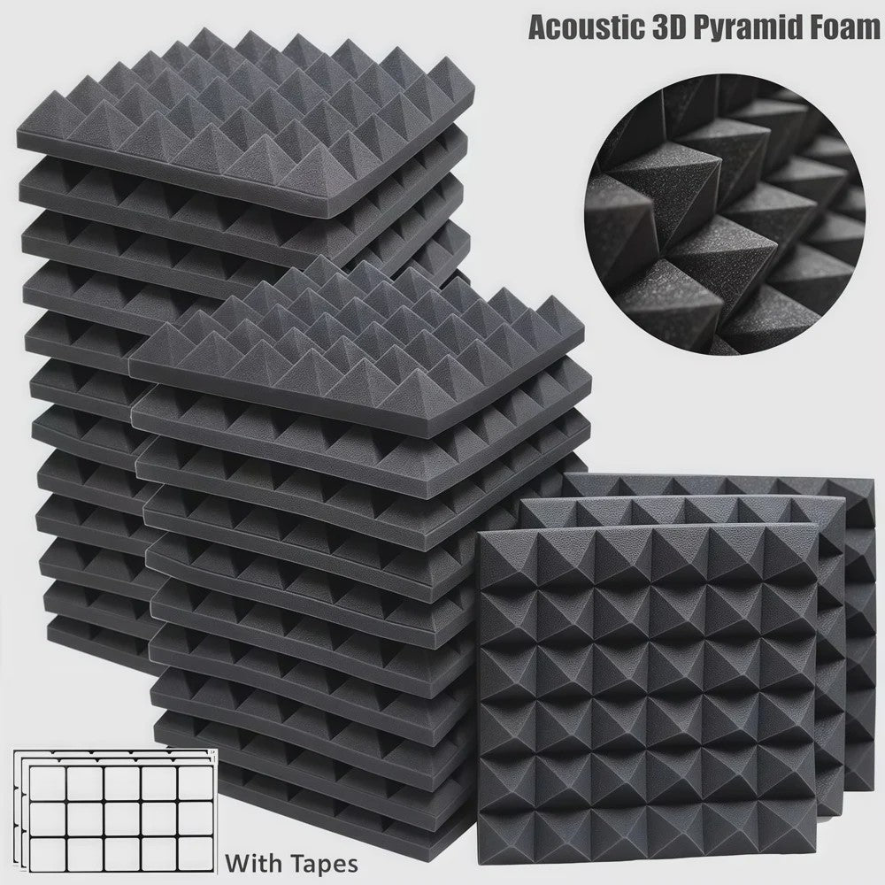 Akoestische Panelen 30x30x5cm - Geluidsabsorberend Studio Schuim (12/24 Stuks)