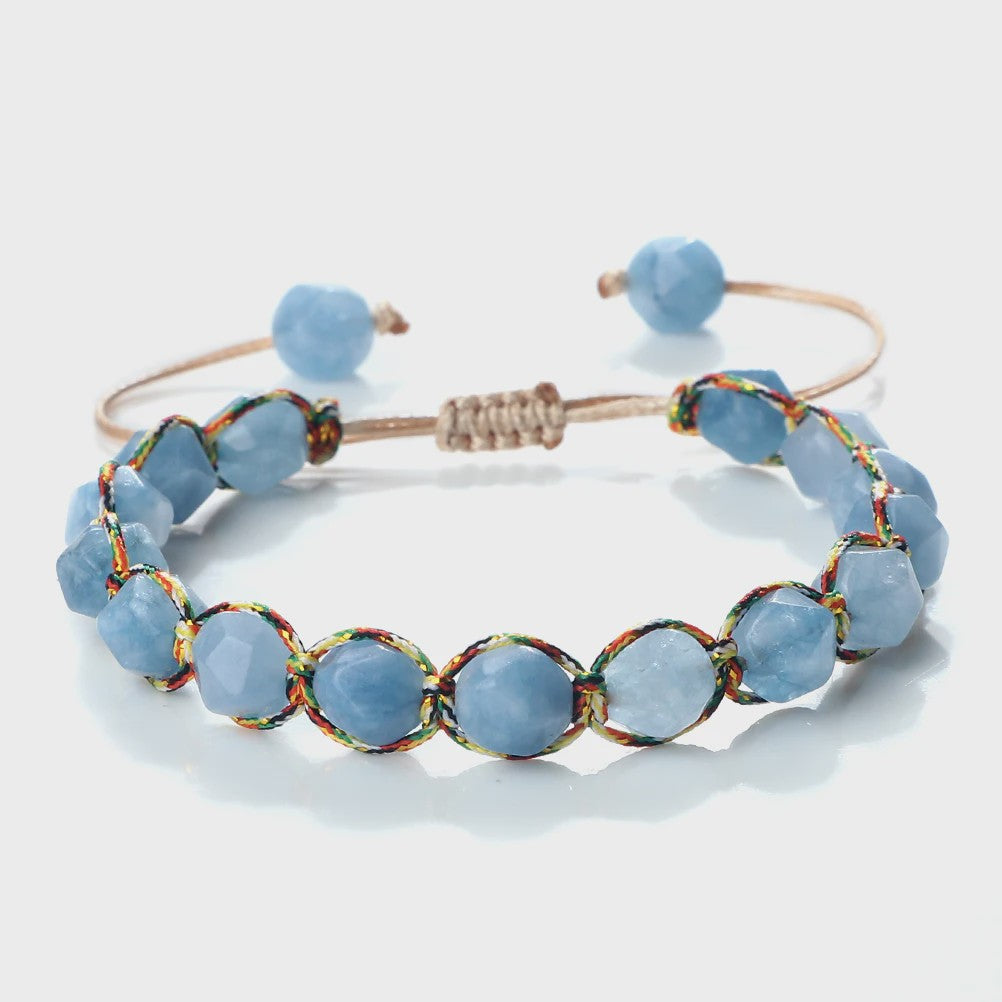 Unieke Kralen Armband - Natuurlijke Tijgeroog, Amethist & Rozenkwarts - Verstelbaar