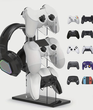 Universele 3-laags Controller & Headset Houder - Zwart, Wit, Transparant
