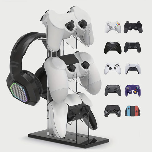 Universele 3-laags Controller & Headset Houder - Zwart, Wit, Transparant
