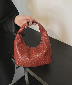 Dames Hobo Schoudertas van Zacht PU Leer - Woven Embossed Design