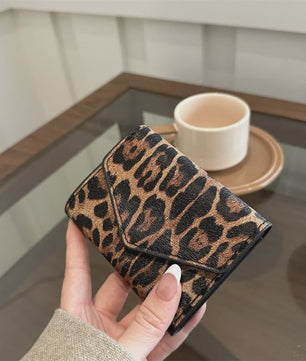 Stijlvolle Leopard Print Clutch Tas met Kaarthouder - Dames Portemonnee met Magneetsluiting