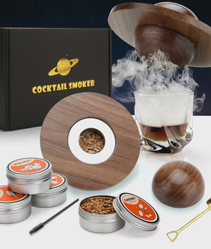 Cocktail Smoker Kit met Glazen Deksel & 4 Houtsoorten - Bartender Accessoires