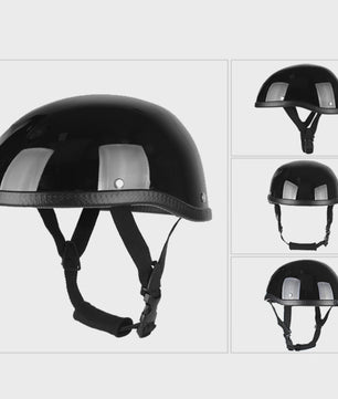 Universele Zwarte Motorhelm Half Helm ABS - Comfortabel en Wasbaar