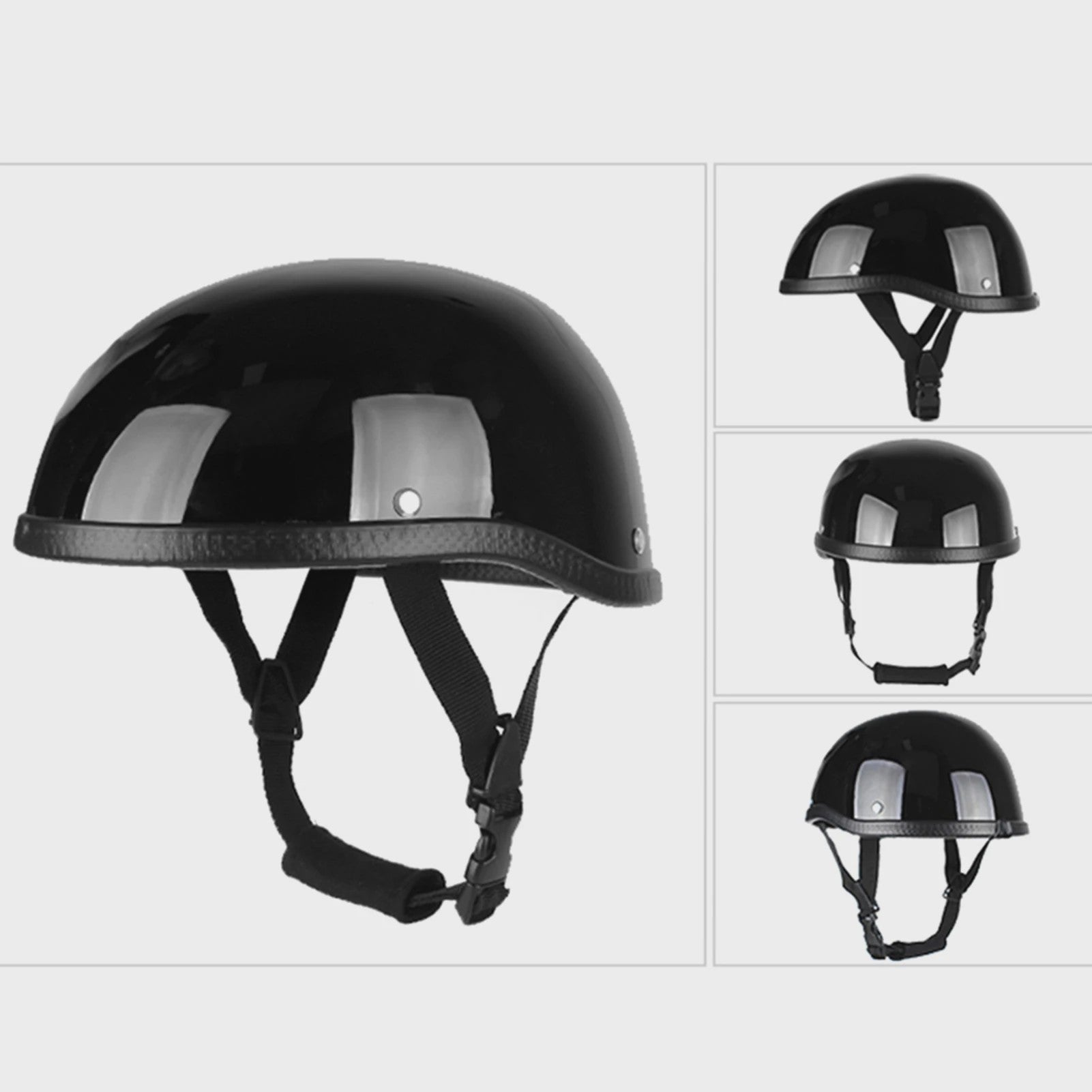 Universele Zwarte Motorhelm Half Helm ABS - Comfortabel en Wasbaar