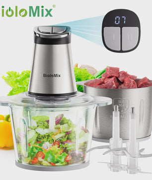 BioloMix Mini Elektrische Hakmolen - 300W, 2 kommen, 4 bladen