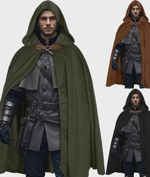 Middeleeuwse Fluwelen Kapmantel - Renaissance Cape met Capuchon voor Halloween en Cosplay