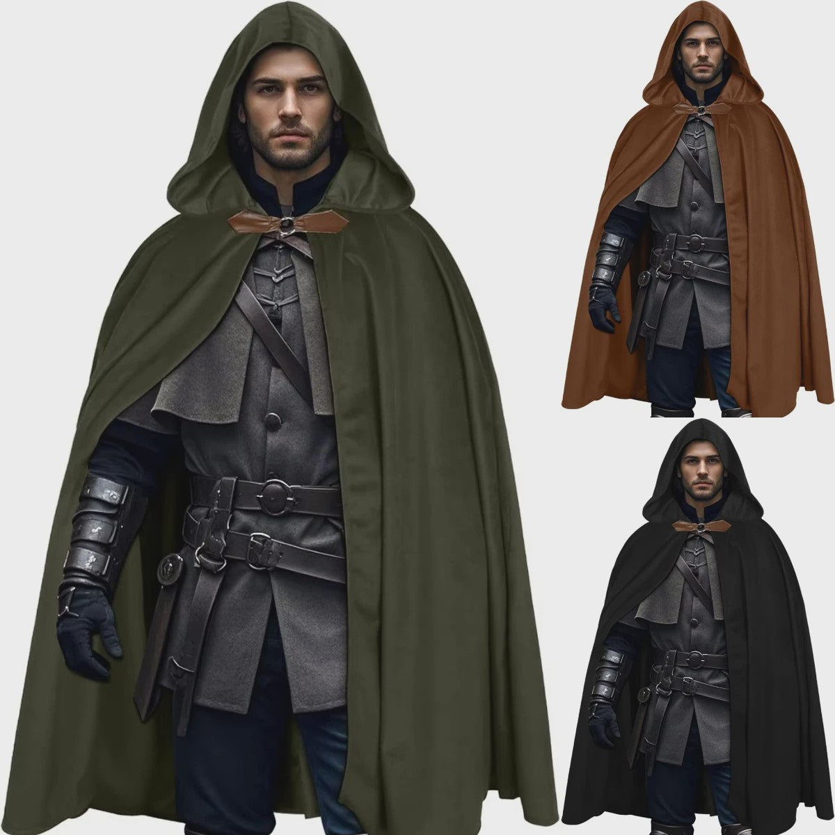 Middeleeuwse Fluwelen Kapmantel - Renaissance Cape met Capuchon voor Halloween en Cosplay
