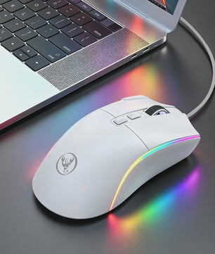 HXSJ X1 Bedrade Gaming Muis: Ergonomisch, RGB Verlichting, 8 Macro Knoppen & 7200 DPI