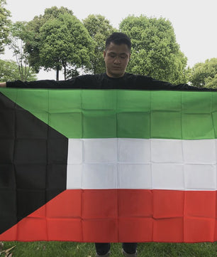 Vlag Koeweit 90x150cm Polyester - Hangende Nationale Vlag met 2 Grommets voor Huisdecoratie