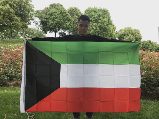 Vlag Koeweit 90x150cm Polyester - Hangende Nationale Vlag met 2 Grommets voor Huisdecoratie