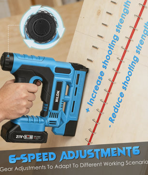 2In1 Electric Nail Gun 18GA Cordless Stapler Framing Nailer Tacker Woodworking Furniture Tool With 1000 Nails/Staples 2x Battery
